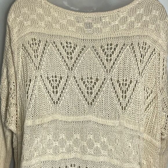 FOREVER 21 Oversized Knit Crochet Relaxed Sweater - Picture 4 of 9